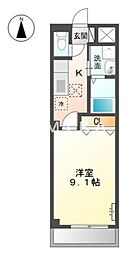 JR山陽本線 岡山駅 徒歩14分の賃貸マンション 1階1Kの間取り