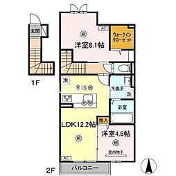 ナイス 二番館 2LDKの間取図画像