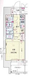 JR山陽本線 岡山駅 徒歩7分の賃貸マンション 7階1Kの間取り