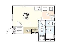 JR吉備線 備前三門駅 徒歩5分の賃貸アパート 1階1Kの間取り