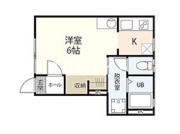 JR吉備線 備前三門駅 徒歩5分の賃貸アパート 1階1Kの間取り