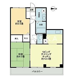 カンフォタブル 2LDKの間取図画像