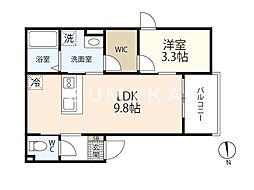 REGALE NANOKAICHI 1LDKの間取図画像