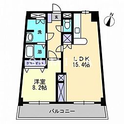 エクセルメゾン岡山 1LDKの間取図画像