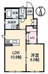 シェヴェール 1LDKの間取図画像