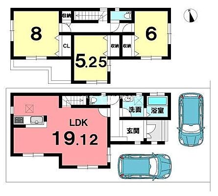 間取り 小牧市新町1丁目　中古戸建