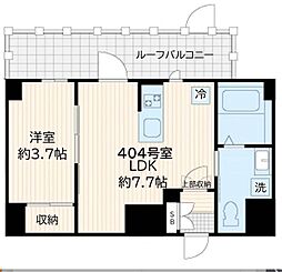 アルカンシエル新宿大京町 4階1LDKの間取り