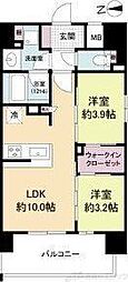 ソルレヴェンテ新梅田 2LDKの間取図画像