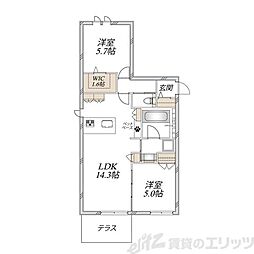 (仮称)大阪市東淀川区上新庄2丁目へーベルメゾン 2LDKの間取図画像