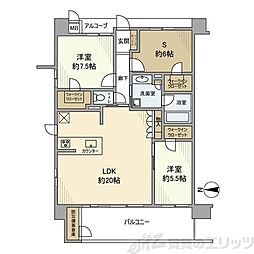 レジェイド高槻南松原ザフロント 3LDKの間取図画像