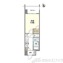 リビオメゾン西天満 1Kの間取図画像