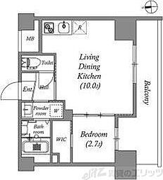 アドバンス江坂ラシュレ 1LDKの間取図画像