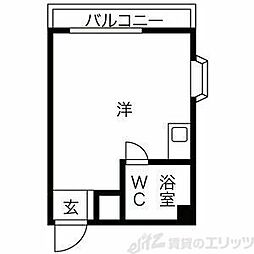 プレアール吹田泉町2 ワンルームの間取図画像