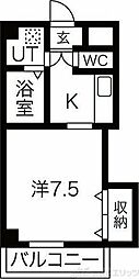 MOREMAISON 1Kの間取図画像