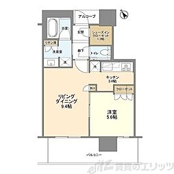 ザ・パークハウス中之島タワー 1LDKの間取図画像