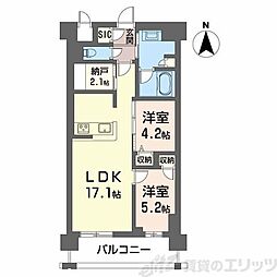 ヴァンベール江坂公園 2SLDKの間取図画像