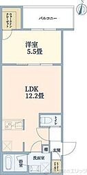 ウェルスクエア江坂II 1LDKの間取図画像