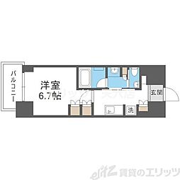 ザ・パークハビオ同心 1Kの間取図画像