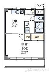 レオパレス康徳ハイツ 1DKの間取図画像