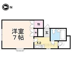 アーサ・弐番館 1Kの間取図画像
