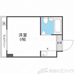 ジオナ柴島3 ワンルームの間取図画像