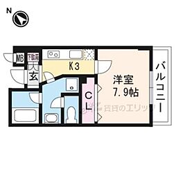 ネオパレス南茨木 1Kの間取図画像