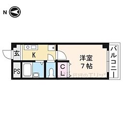 末広15番館 1Kの間取図画像