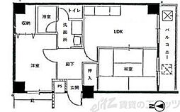 ホワイトハイツ・カドタ 2LDKの間取図画像