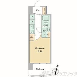 セレニテ梅田北グランデ 1Kの間取図画像