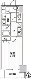 ラドゥセール梅田East 1Kの間取図画像