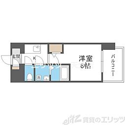 エスリードレジデンス梅田デュオ 1Kの間取図画像