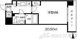 エスリード梅田グランノース 1Kの間取図画像