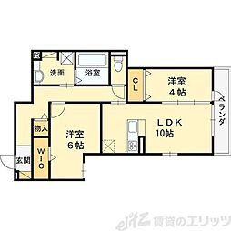 D-room上新庄 2LDKの間取図画像