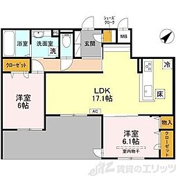 La Grand Suito 2LDKの間取図画像