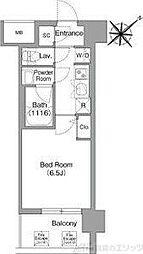 コンフォリア・リヴ淡路 6階1Kの間取り