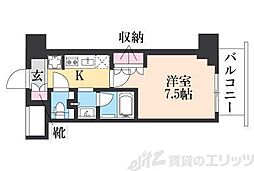 ザ・パークハビオ江坂公園 1Kの間取図画像