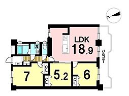 中部マンション 3LDKの間取図画像