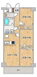 パルクメゾン千舟公園 3LDKの間取図画像