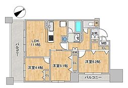 グローバル御幣島駅前 2SLDKの間取図画像
