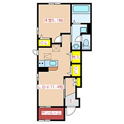 さつま2 1LDKの間取図画像