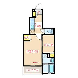 ルヴァン・デュ・ボヌール 2Kの間取図画像