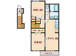パークサイドヒルズ八幡EAST 2LDKの間取図画像