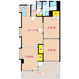 エスタシオン 3LDKの間取図画像