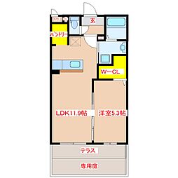 レジデンス平佐西通り 1LDKの間取図画像