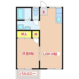 グリーンハイツ霧島 1LDKの間取図画像