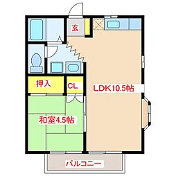 アイディアルコウガ 1LDKの間取図画像