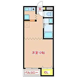 アベニール平佐 ワンルームの間取図画像