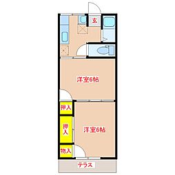 コーポニチエイ 2Kの間取図画像