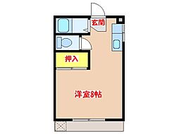 ウエストハイツ ワンルームの間取図画像