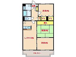 ソレイユ平佐 3LDKの間取図画像